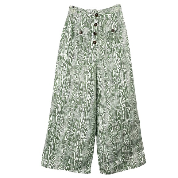 C/MEO Collective Energize Wide-leg Pants Sz S Woodgrain Ivy Green White - Picture 2 of 8